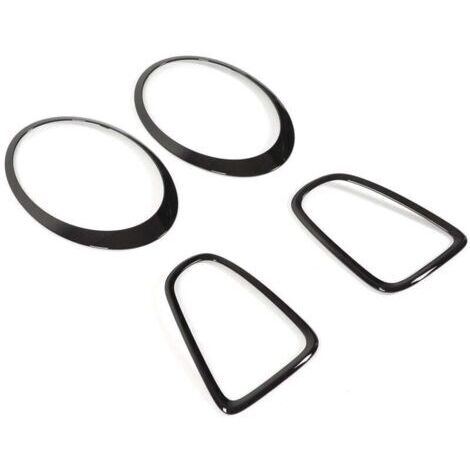 XVX – Lot de 4 garnitures de protection de phare arrière noir brillant – Compatibles Mini R56 R57 R58 R59 Cooper S JCW 2007-2015 – Installation facile