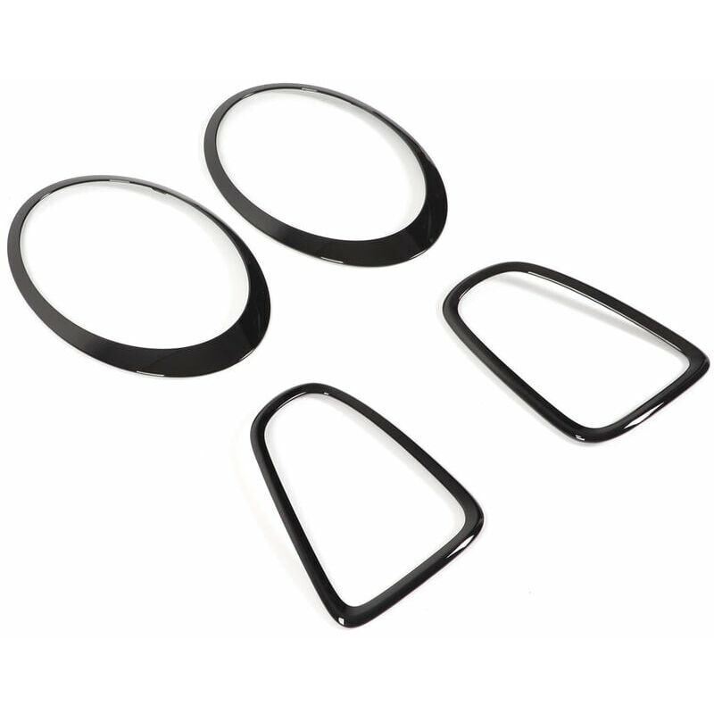 XVX - Lot de 4 garnitures de protection de phare arrière noir brillant pour Mini R56 R57 R58 R59 Cooper s jcw 2007-2015