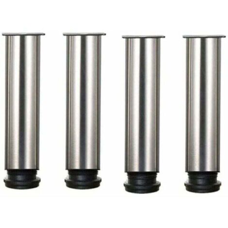 XVX – Lot de 4 pieds de meuble en acier inoxydable 304 – Réglables de 250 à 265 mm – Accessoires pour tables et armoires – Fixation robuste