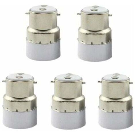 XVX Lot de 5 convertisseurs de douilles de lampe B22 vers E14, commutateur de douille de lampe B22 vers adaptateur de douille de lampe standard E14