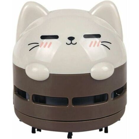 XVX Mini aspirateur de bureau, mini aspirateur à miettes, aspirateur sans fil à faible bruit et économie d'énergie USB rechargeable pour le nettoyage des miettes, Brown