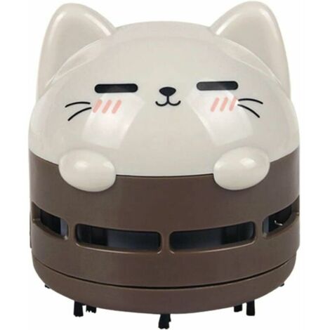 XVX Mini aspirateur de bureau, mini aspirateur à miettes, aspirateur sans fil à faible bruit et économie d'énergie USB rechargeable pour le nettoyage des miettes, Brown