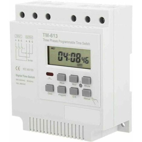 XVX Minuterie Programable - Minuteur 380V TM-613 Commutateur de minuterie pour moteur triphasé 350v-420vAC