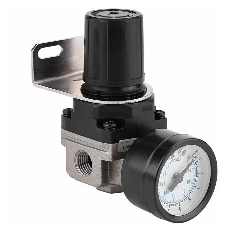 XVX - Régulateur de pression d'air, AR2000 G1 / 4 Compresseur à Commande Pneumatique avec Manomètre, 1/4' Soupape Jauge Réglable de Pression d'Air en