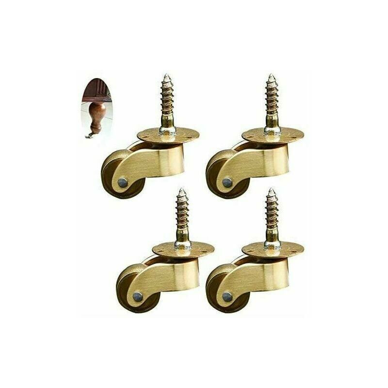 XVX - roulettes 4X roulettes pivotantes, roulettes pour Meubles en Laiton, roulettes de Transport, roulettes pivotantes, roulement Silencieux, pour
