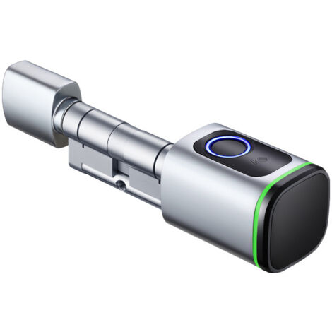 XVX – Serrure électronique biométrique à empreinte digitale – Déverrouillage 5-en-1 avec Bluetooth et WiFi – Étanche et cylindre réglable