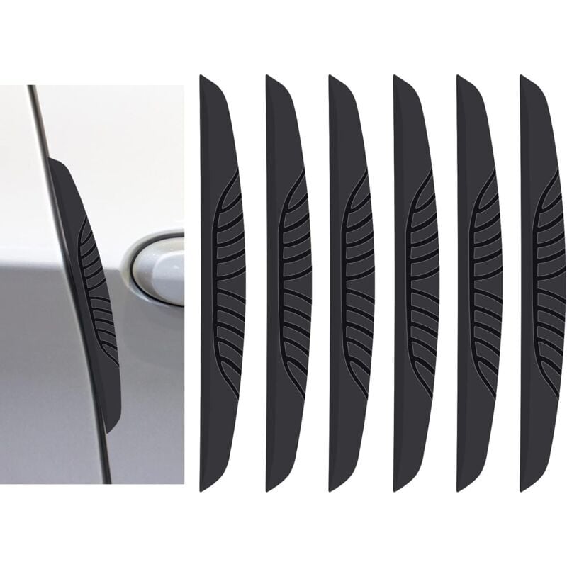 Image of Set mit 6 hochwertigen Auto-Einstiegsleisten – schwarzer Gummi - XVX