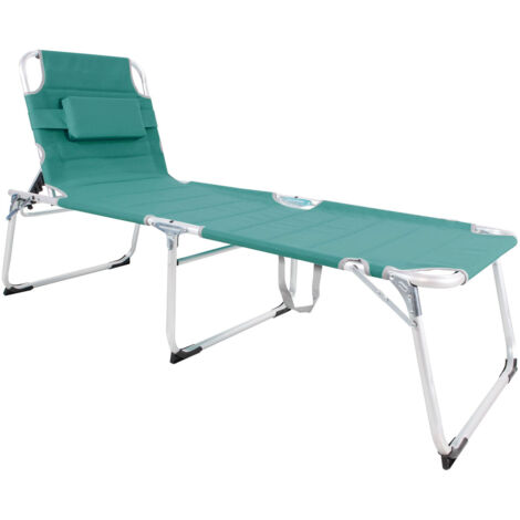 XXL Alu Gartenliege gepolstert L200xB70cm Aqua-MM4400AQ