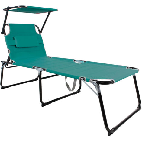 XXL Alu Gartenliege mit Dach L200xB70cm-MMC4400AQSD