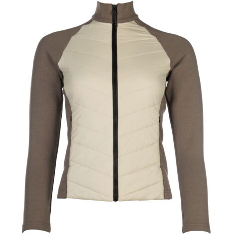 XXL, beige e grigio talpa: Giacca donna trapuntata modello Amalfi con inserti laterali elasticizzati