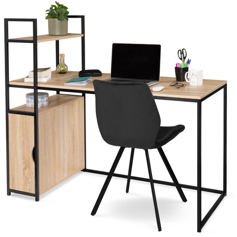 Idmarket Mehrfarbig - Xxl-Bücherregal Schreibtisch Mit Schrank Detroit Industriedesign