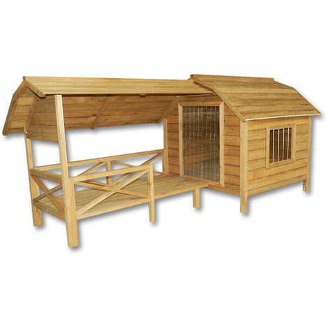 XXL Caseta perros perrera madera balcón terraza puerta laminada mascotas jardín extra grande