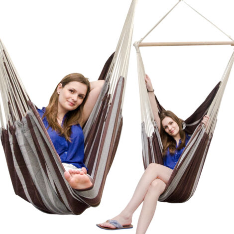 XXL Chaise Hamac 185x130  jusquà 150 kg - Fauteuil Suspendu 2 Personnes Jardin