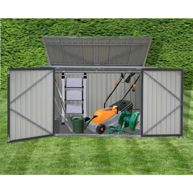 Groundlevel - xxl Garden storage shed - Grey