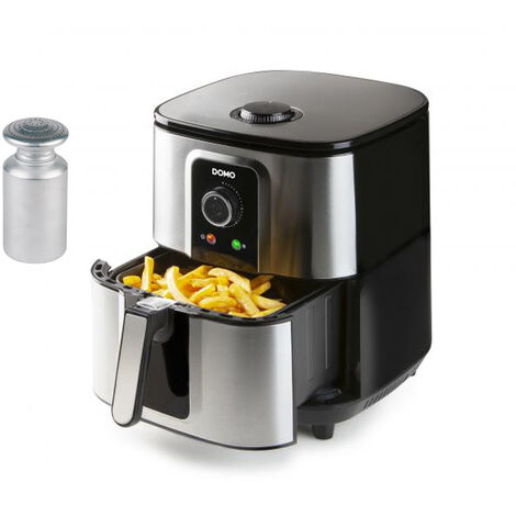 XXL Heißluftfritteuse Edelstahl, mit Timer 5,5Ltr. 1800W & Salzstreuer