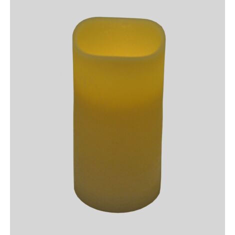 XXL LED Wachskerze 15x30cm Flackerlicht Pustefunktion Echtwachskerze Dekoration - beige