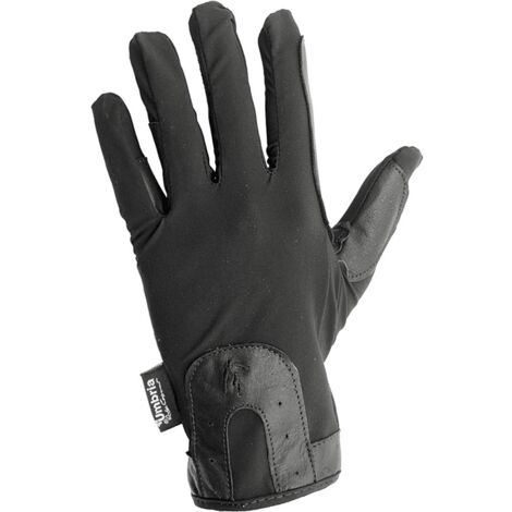 XXL, Nero: Guanti da equitazione in lycra con inserti in similpelle