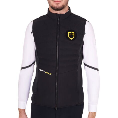 XXL, Nero: Smanicato da uomo slim fit linea scuderia equestro in tessuto tecnico