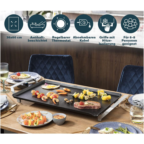 XXL Teppanyaki Chef Premium große Grillplatte 36x60cm, 6-8 Personen, 2500Watt