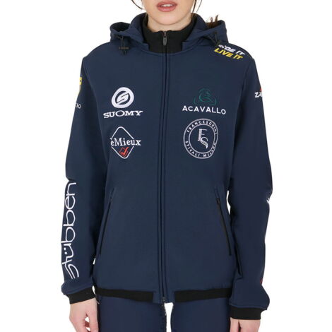 XXS, Blu: Giacca softshell multilogo da donna slim fit con interno in pile
