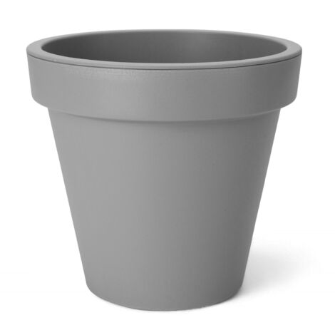 XXS Kunststoff Pflanzkübel klein - 20 cm/grau - Blumenkübel rund für Außen und Innen - Pflanztopf Blumentopf Pflanzgefäß Übertopf