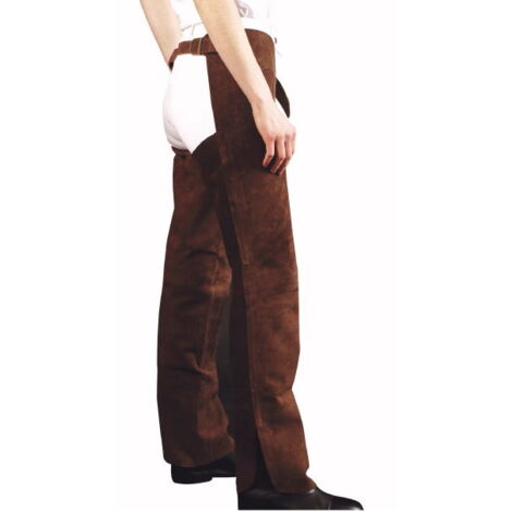 XXS, Marron: Chaps western en daim avec fermeture éclair