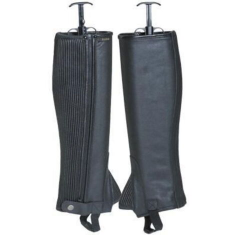 XXS, Marrone: Ghette da equitazione unisex da gara in pelle morbida con cerniera