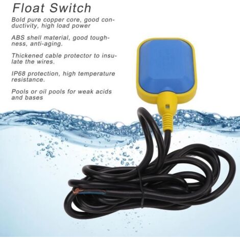 XXU® Pompe à eau flotteur contrôleur piscine réservoir d\'eau interrupteur de commande automatique tour d\'eau contrôle du niveau 1448