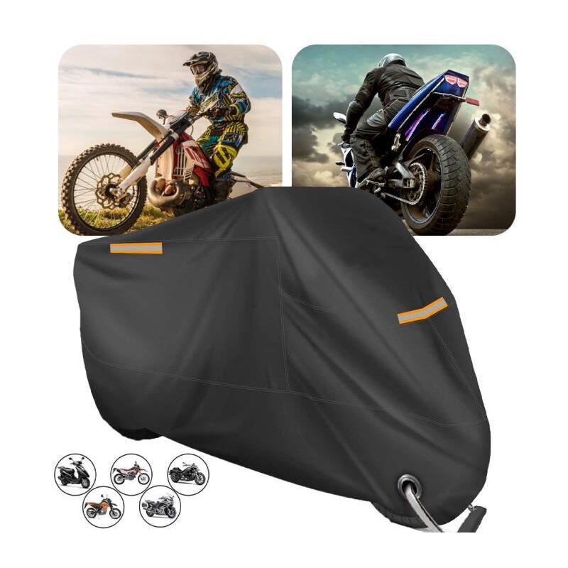 Xxxl Bâche moto étanche Bâche moto 295x110x140cm Couverture moto Outdoor Résistant à la neige