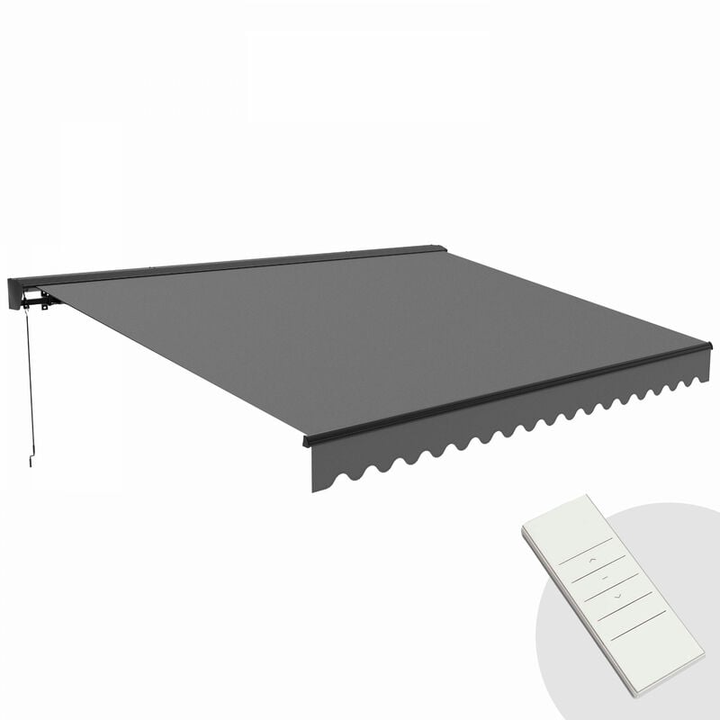 Store banne électrique 4x3m en aluminium anthracite