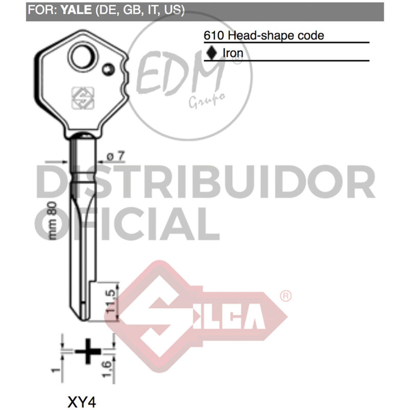 E3/12563 yale XY4 chiave a croce