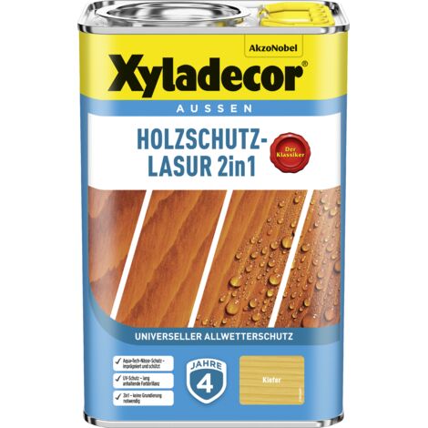 Xyladecor Holzschutz-Lasur 2in1, Universeller Allwetter-Schutz -Der Klassiker, Kiefer, 4 l