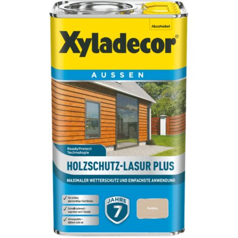Xyladecor Holzschutz-Lasur Plus, Maximaler Wetterschutz und einfachste Anwendung, Farblos, 2,5 l