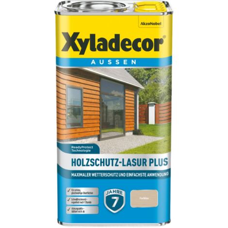 Xyladecor Holzschutz-Lasur Plus, Maximaler Wetterschutz und einfachste Anwendung, Farblos, 4 l