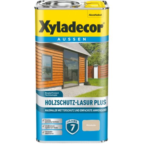 Xyladecor Holzschutz-Lasur Plus, Maximaler Wetterschutz und einfachste Anwendung, Weißbuche, 4 l