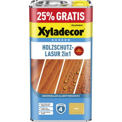 Xyladecor Holzschutzlasur 2in1 4+1L gratis kiefer Aktionsgebinde 25% Gratis Holzschutzlasur