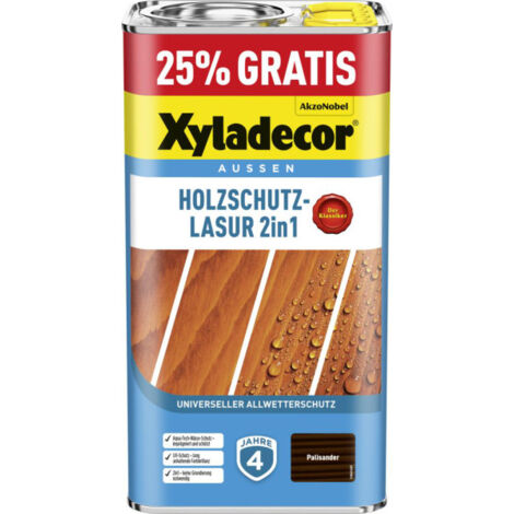 Xyladecor Holzschutzlasur 2in1 Aussen, 5 Liter, Farbton Palisander