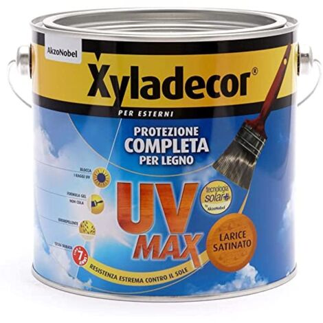 Xyladecor SMALTO LEGNO ESTERNI UV MAX Protezione Completa da sole e agenti atmosferici Idrorepellente colore LARICE 2,5L, 2.5 L