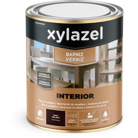 Xylazel Barniz Interior al Agua Brillante Nogal 750 ml