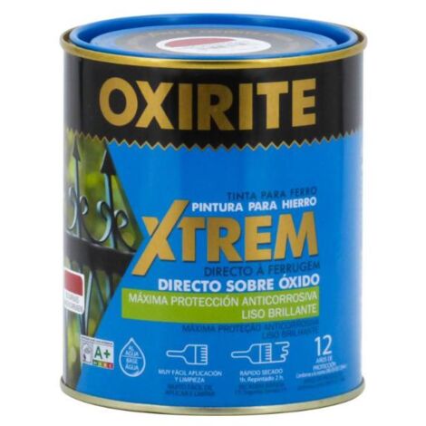 XYLAZEL esmalte antioxidante xtrem liso bte 0.750l lata , Esmalte antioxidante XTREM negro Oxirite Esmalte antioxidante con base al agua que protege de la corrosión Gran du