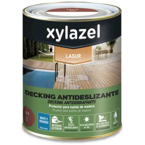 Xylazel Lasur Decking Antideslizante para suelo Satinado Teca 750 ml