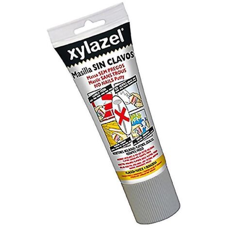 XYLAZEL masilla sin clavos 250gr. tubo , Para pegar fácilmente molduras, rodapiés, rosetones, plafones, frisos y otros elementos, sin necesidad de clavar, perforar ni atornillar. P
