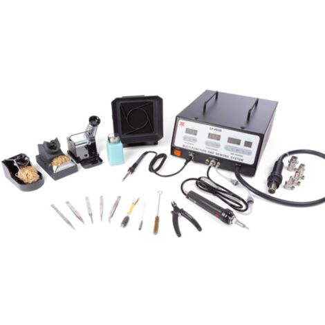 Xytronic Multifunktionale SMD Lötstation mit 100W Lötkolben und 600W Heißluft, einstellbare Temperaturregelung mit LCD Anzeige, für präzise Elektronikreparatur Werkbank und DIY Anwendungen