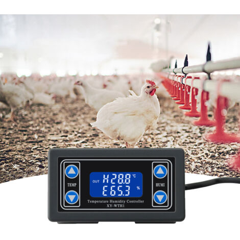 XYWTH1 Termostato electrónico digital LCD con humidificador para incubación y agricultura.