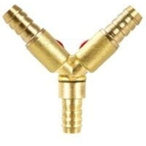 Y Connecteur de tuyau 3 voies séparateur, alliage de laiton et de zinc, 10 mm valve à bille pour eau, huile et gaz pour arrosage de jardin(1 pièce)