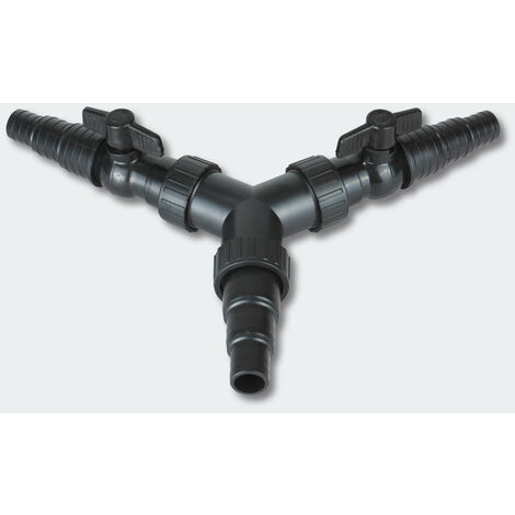 Y-distributeur 25/32/38mm Tuyau bassin(1"/1 1/4"/1 1/2") valve réglage