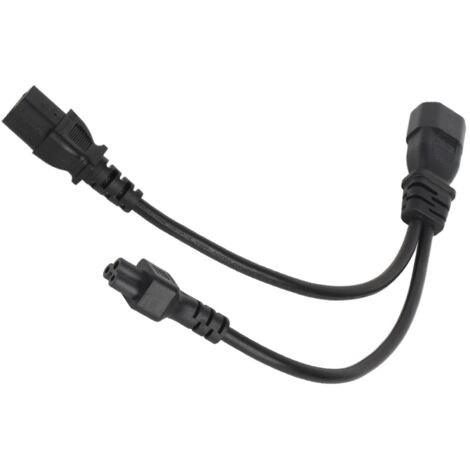 Y-Splitterkabel IEC C14 Stecker auf C13 Buchse und C5 Buchse, 10 A 250 V, Doppelnetzteil