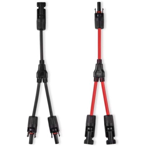 Y Type Connecteurs Solar, 2 pcs (1 à 2 Branches) Professionnel Imperméable Connecteur de Panneau Solaire, Cable Panneau Solaire, pour Panneaux Photovoltaïques Connectés en Parallèle MMF + FFM