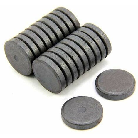 Y10 Ferrite Magnet Per Arti, Artigianato, Scienza E Fai -Da -Te - 25mm Dia x 5mm Di Spessore - 0,6kg Di Tiro - Pacco Di 20
