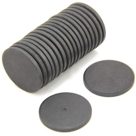 Y10 Ferrite Magnet Per Arti, Artigianato, Scienza E Fai -Da -Te - 30mm Dia x 3mm Di Spessore - 0,9kg Di Tiro - Pacco Di 20
